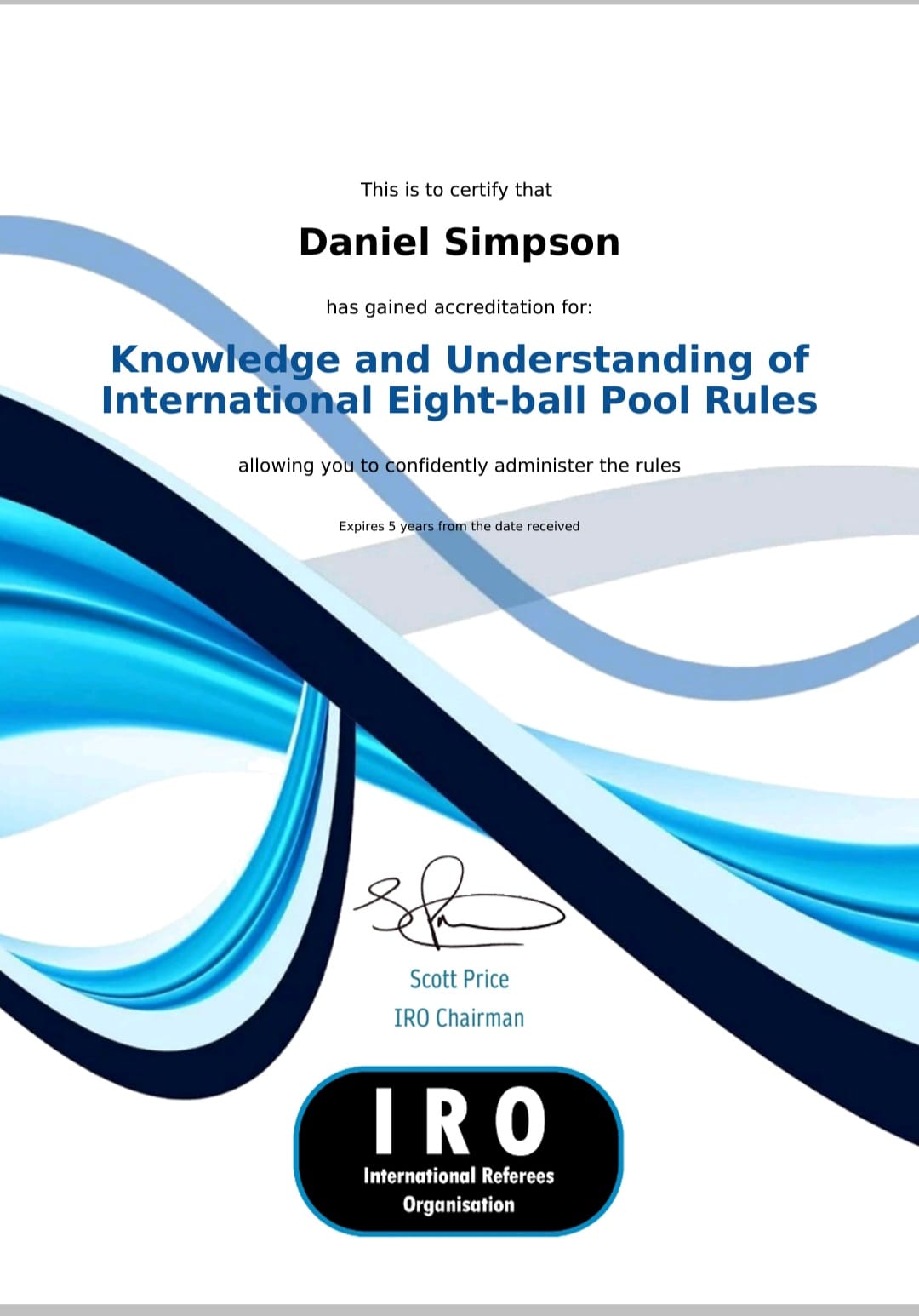 Daniel Simpson IRO